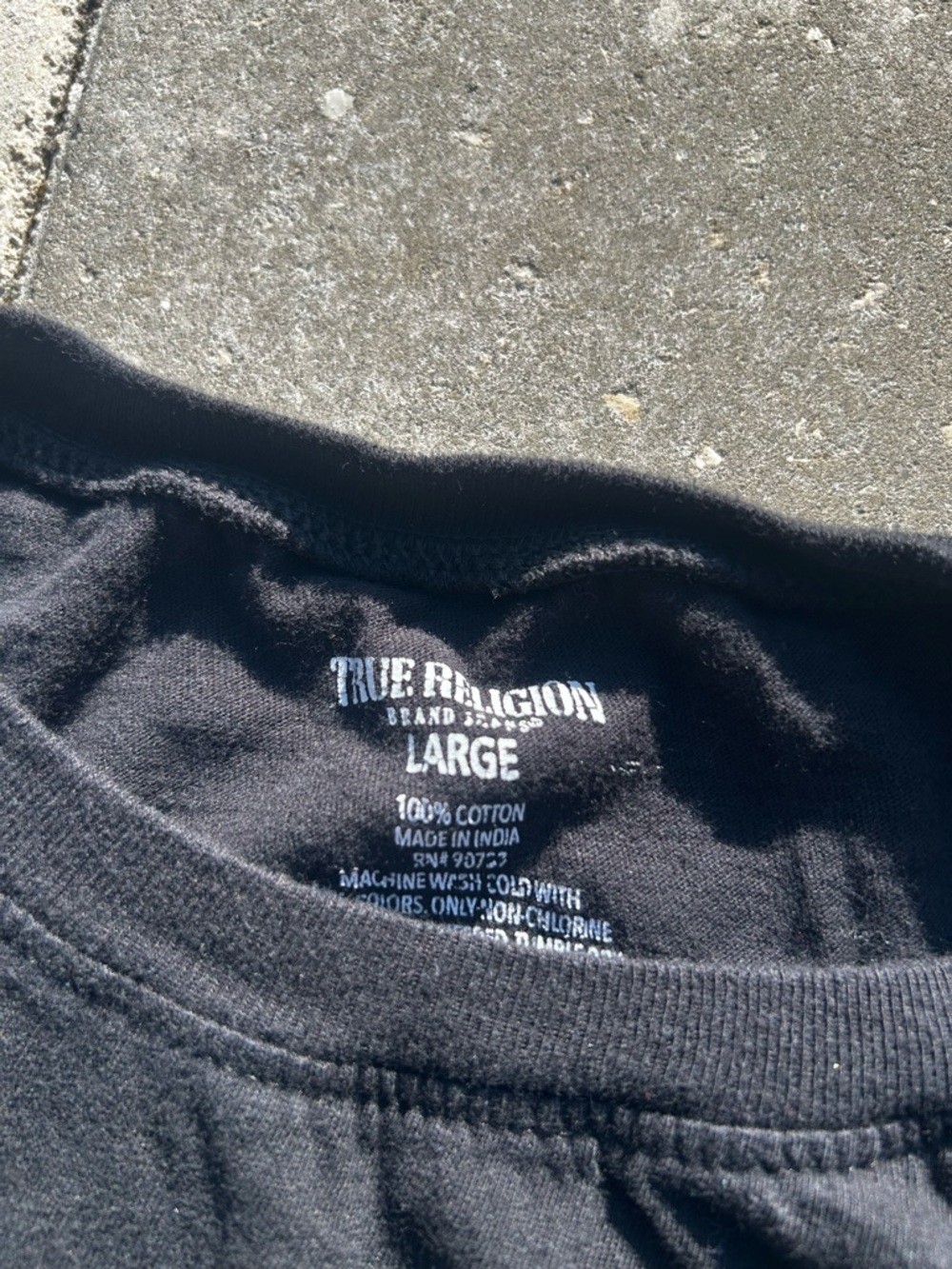 True Religion Black Short-Sleeve Crewneck Tee with Red Accent - Picture 4 of 4